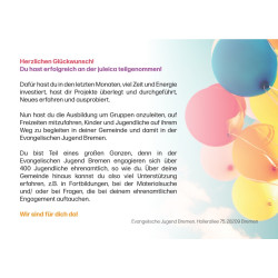 Juleica-Glückwunschkarte (2-seitig, DIN A6)