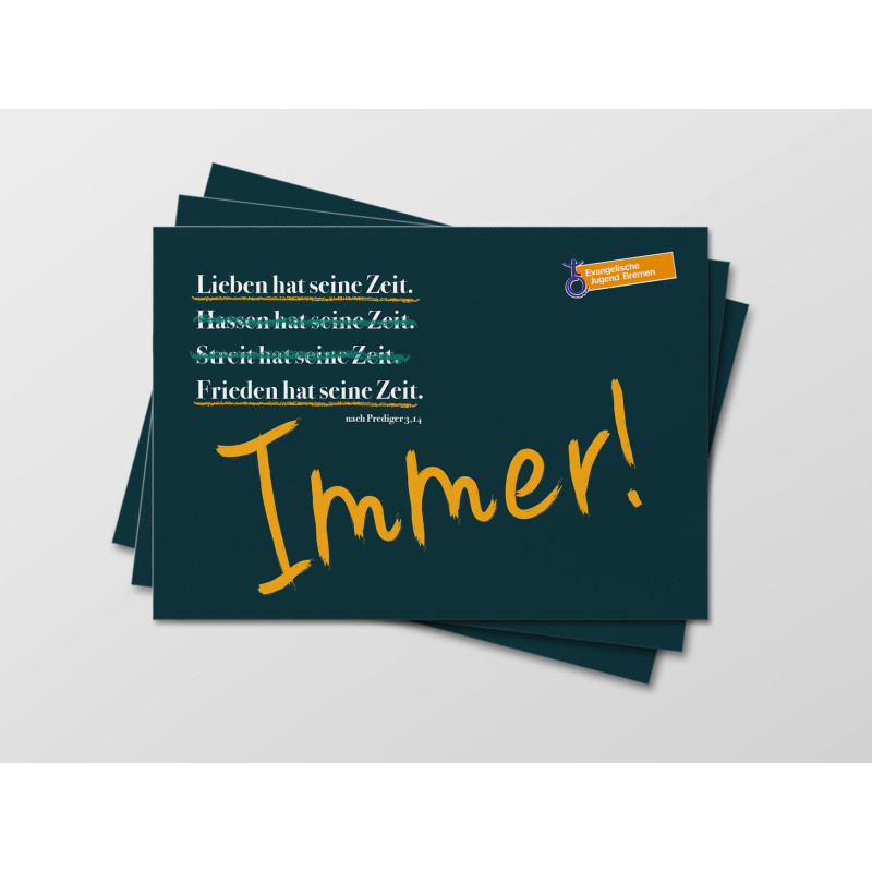 Postkarte „Immer!“ (2-seitig, DIN A6)