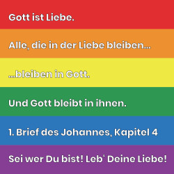 Sticker „Gott ist Liebe“ (einseitig, quadratisches Format)