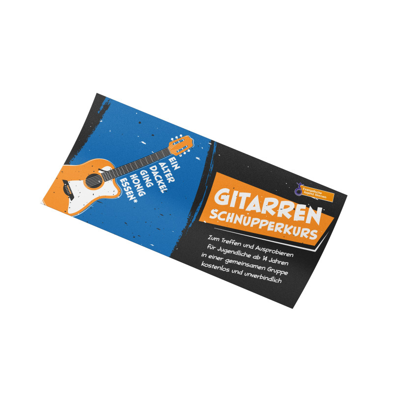 Postkarte „Gitarrenschnupperkurs“ (zweiseitig, DIN A6)