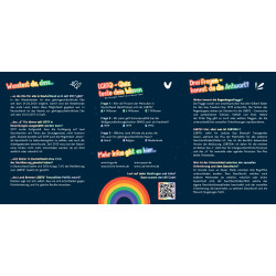 Postkarte „LGBTQ+ und was weißt du?“ (6-seitig, DIN A6)